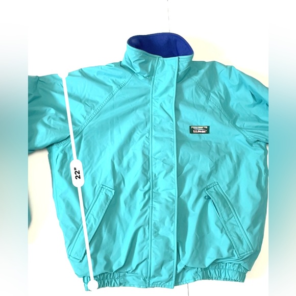 LL Bean Gore-Tex Cyan Turquoise Fleece Lined Jacket Women’s Size Petite￼￼ Small - Picture 3 of 12